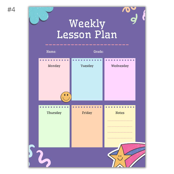 Fun Weekly Lesson Plan Dry Erase for Teachers