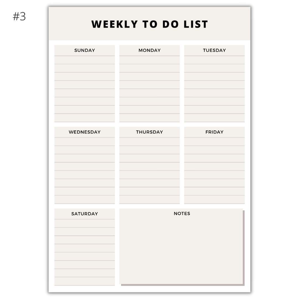 Weekly To Do Lists - Dry Erase Wall Mount Boards