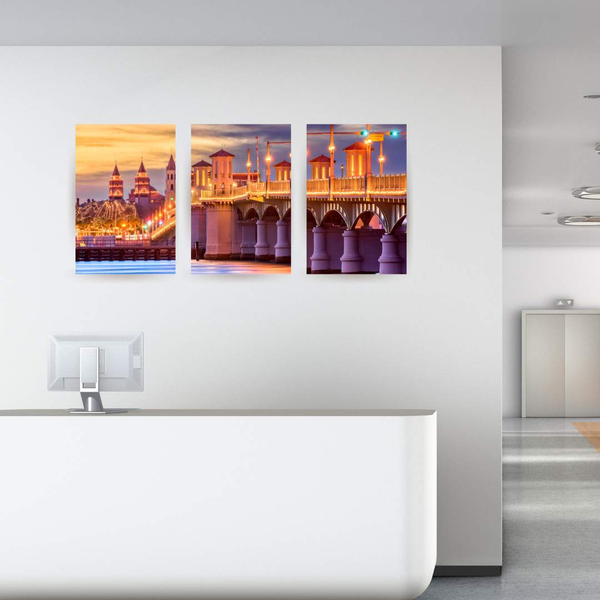Three piece office metal wall art 