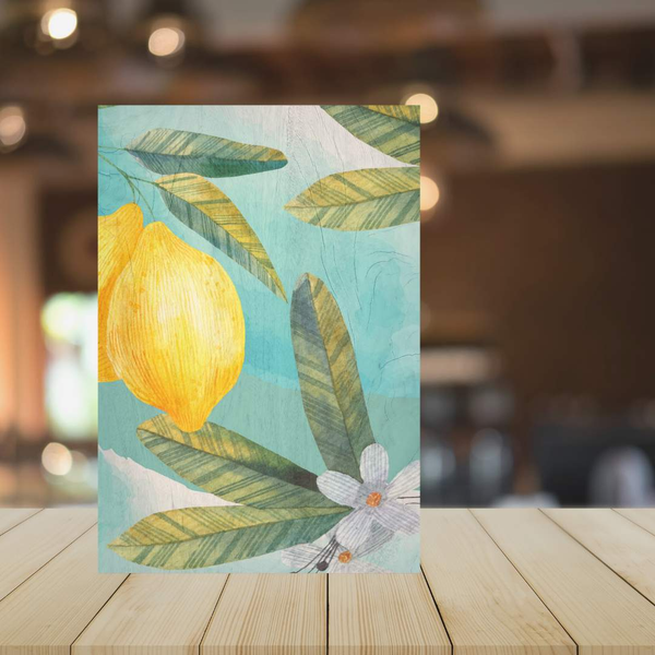 Wood Print Lemon Flower Wall Art 