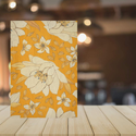Wood Block Print - Yellow Floral Design