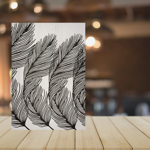 Wood Print - Feather Pattern