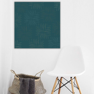 Metal Print -Teal Grid