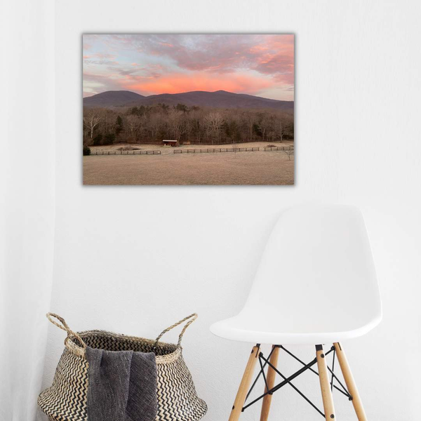 Metal Wall Print - Mountain Sunset 