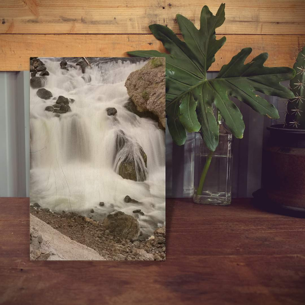 Wood Block Print - Waterfall Scenery 